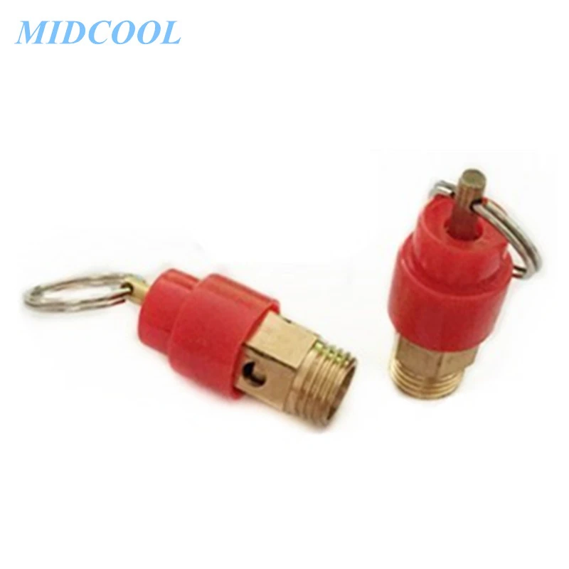 Air Compressor Safety Pressure Relief Valve Red Hat Pull Ring DN6 1/8