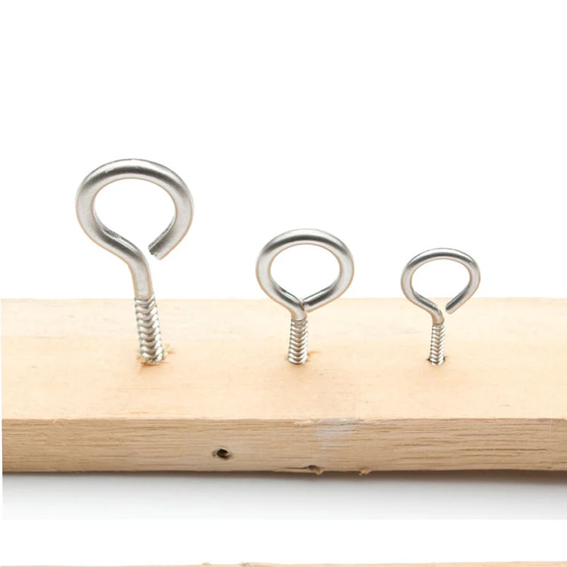 5pcs M3 M4 M5 Self-tapping Screws Sheep Eye Screw Bolt Ring Hook 304 Stainless Steel