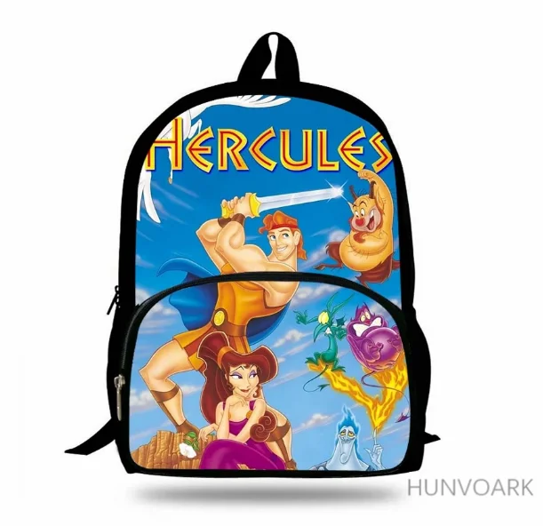 Mochila escolar de 16 pulgadas con estampado de hercules para niños y adolescentes