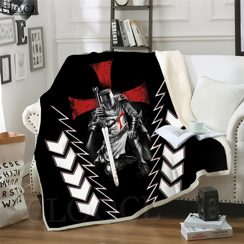 Jesus Two-layer Blanket 3D Print Knights Templar Blankets for Beds Home Decoration Picnic Travel Adult Thick Quilt