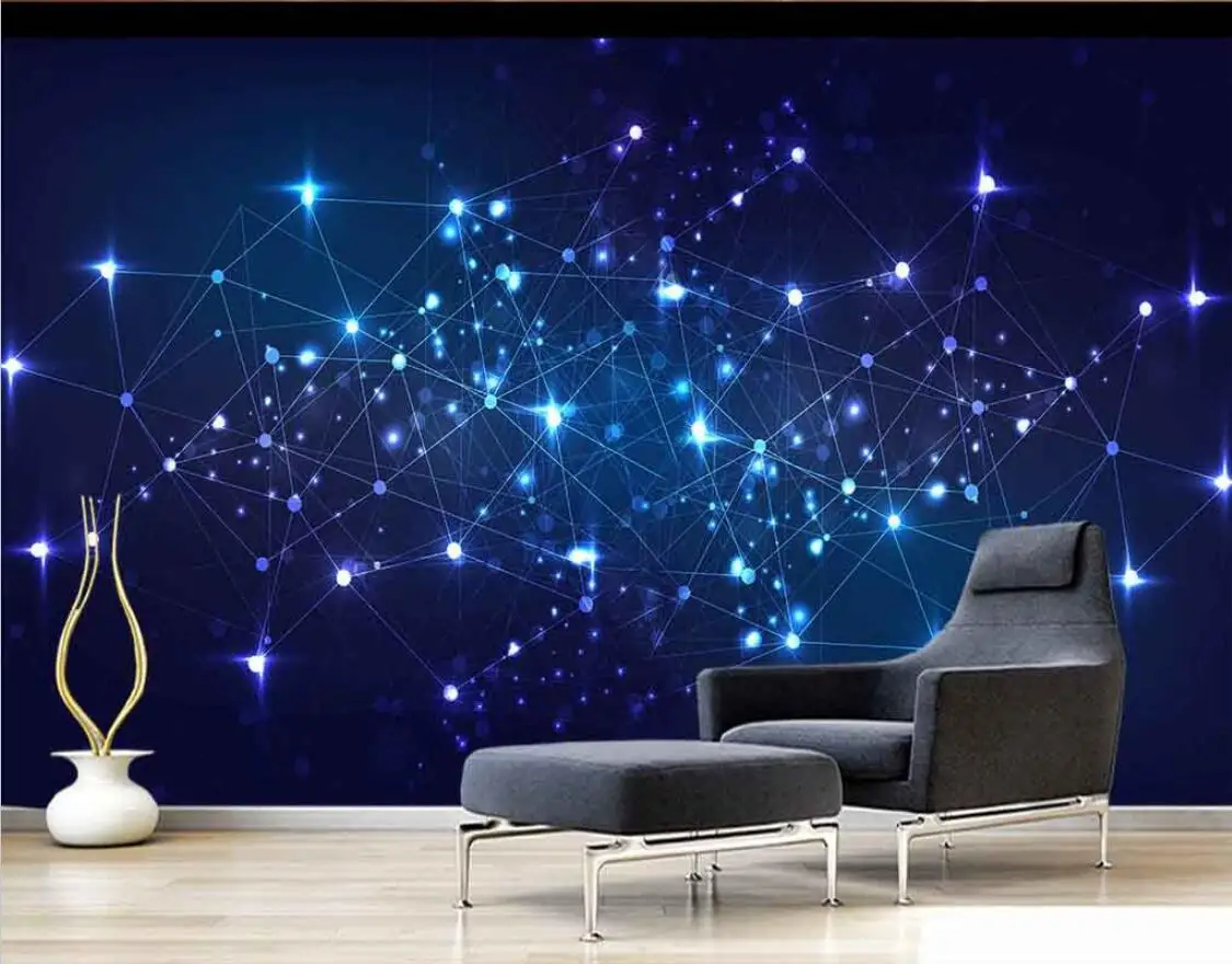 Custom photo 3D Wallpaper starry sky night view tree ceiling wall paper home decoration ceiling Mural self-adhesive material