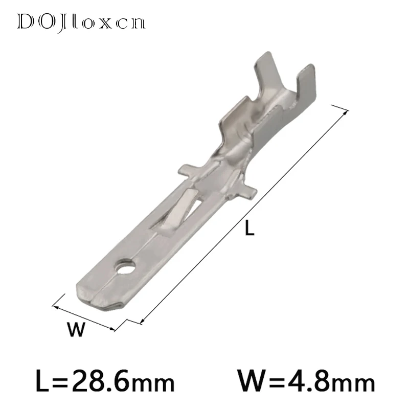 20/50/100/200 Pcs 4.8 MM Automobile Crimp Wiring Terminal Loose Electrical Male Connector Brass Pins DJ612-4.8B