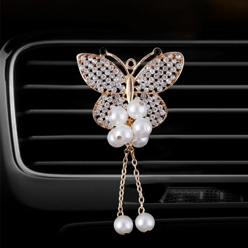 Inlay Water drill Butterfly car Air conditioning outlet perfume car perfume interior accessories Perfume bottle car fragrance