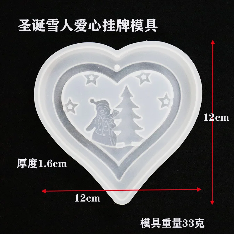 Christmas Listing Mirror Silicone Mold Pendant Jewelry Ornaments Decoration DIY Crystal Epoxy Resin Molds Christmas Tree