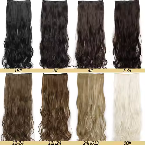 NICESY Synthetic Long Wavy 5 Clips Hair Extensions 22Inch/32Inch Clip On Hair Extensions High Tempreture Fake For Women - Image 5