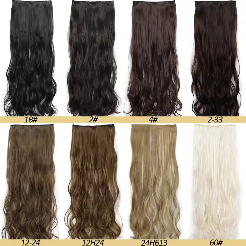 NICESY Synthetic Long Wavy 5 Clips Hair Extensions 22Inch/32Inch Clip On Hair Extensions High Tempreture Fake For Women - Image 5