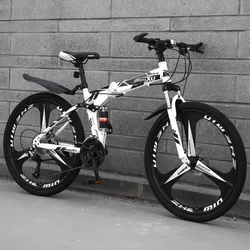 Student Mountain Bike Foldable Mountain Bike 26 Inch Double Shock Absorber Integrated Wheel Variable Speed Light Bicycle