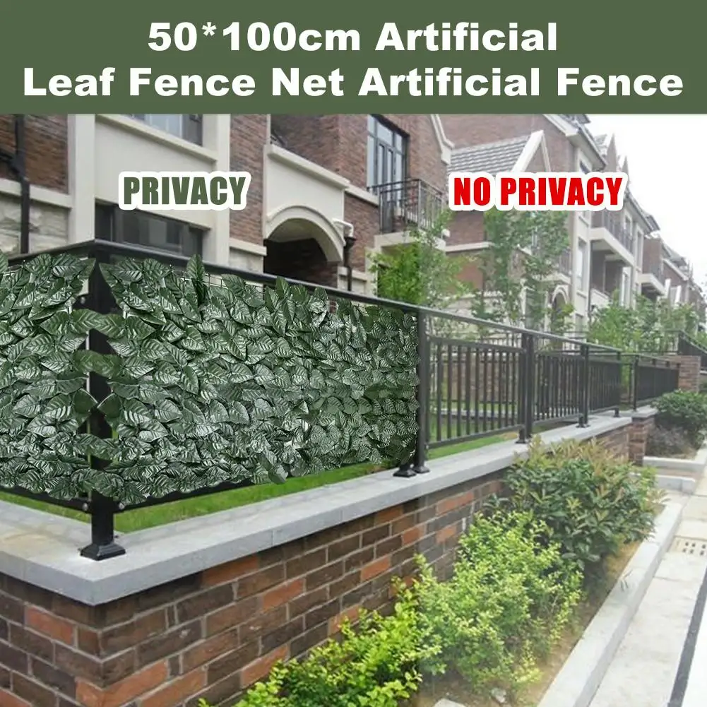 Artificial Balcony Green Leaf Fence Roll Up Panel, Ivy Privacy, Garden Fence, Backyard, Home Decor, Rattan Plants Wall