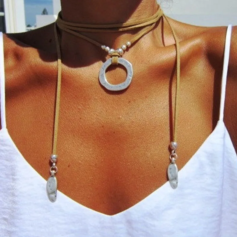 wrap necklace minimal necklace Boho jewelry bohemian jewelry hippy jewelry gypsy necklaces boho necklaces