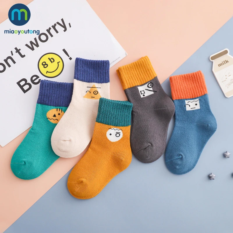 5 Pairs/Lot High Quality Cute Cartoon Thick Cotton Knit Baby Socks Children's Socks For Girls Kids Socks For Boys Miaoyoutong