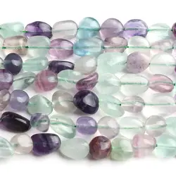 6-8mm Natural Colorful Fluorites Stone Beads Irregular Loose Spacer Beads for Jewelry Making DIY Bracelet 15'' Strand