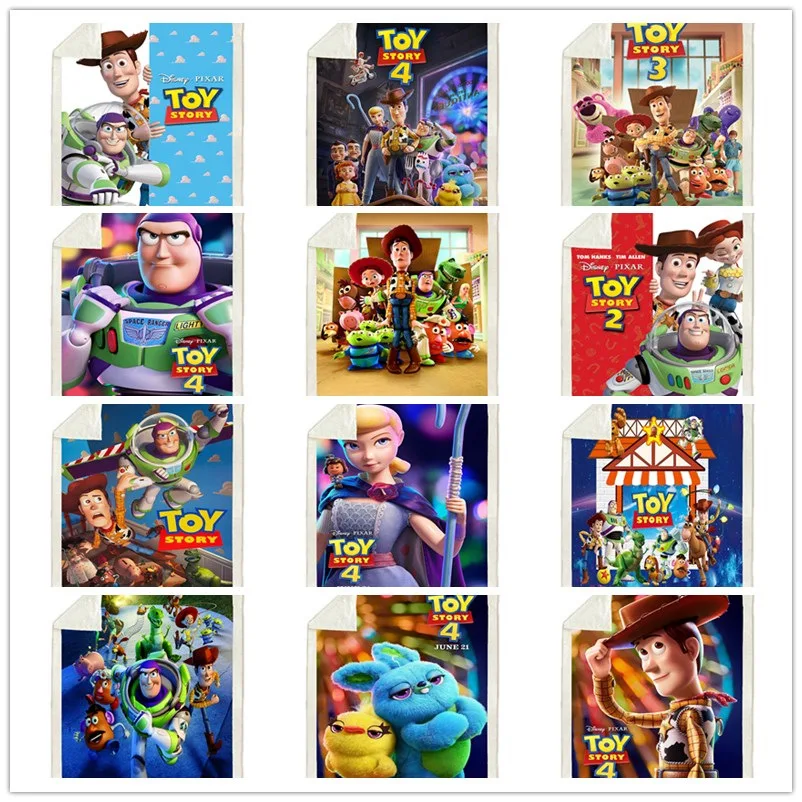 Toy Story Fleece Blanket Sherif Woody Buzz Lightyear Baby Plush Blanket Throw Sofa Bed Cover  Bedding for Boys Children Gifts