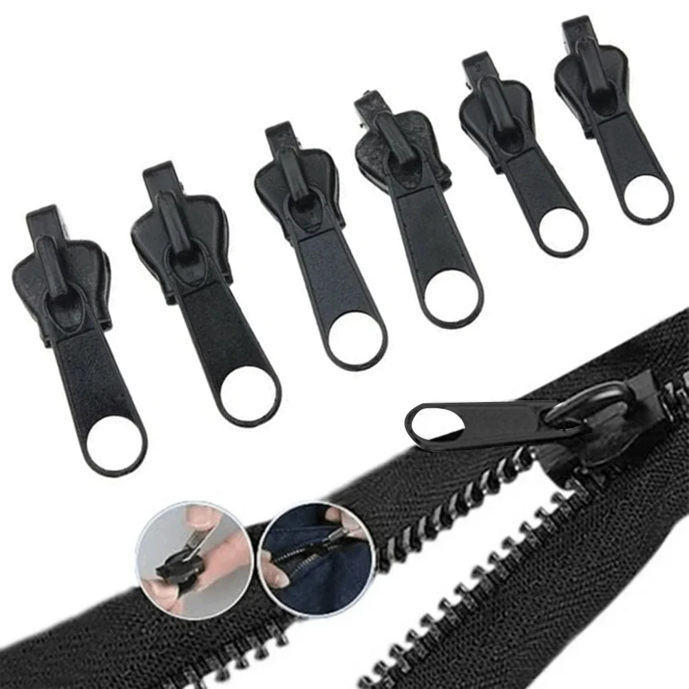 6PCS Zipper Repair Kit Universal Fixer With Metal Slide Fix Any Instantly 3 Different Sizes High-quality Plastic Durable Metal