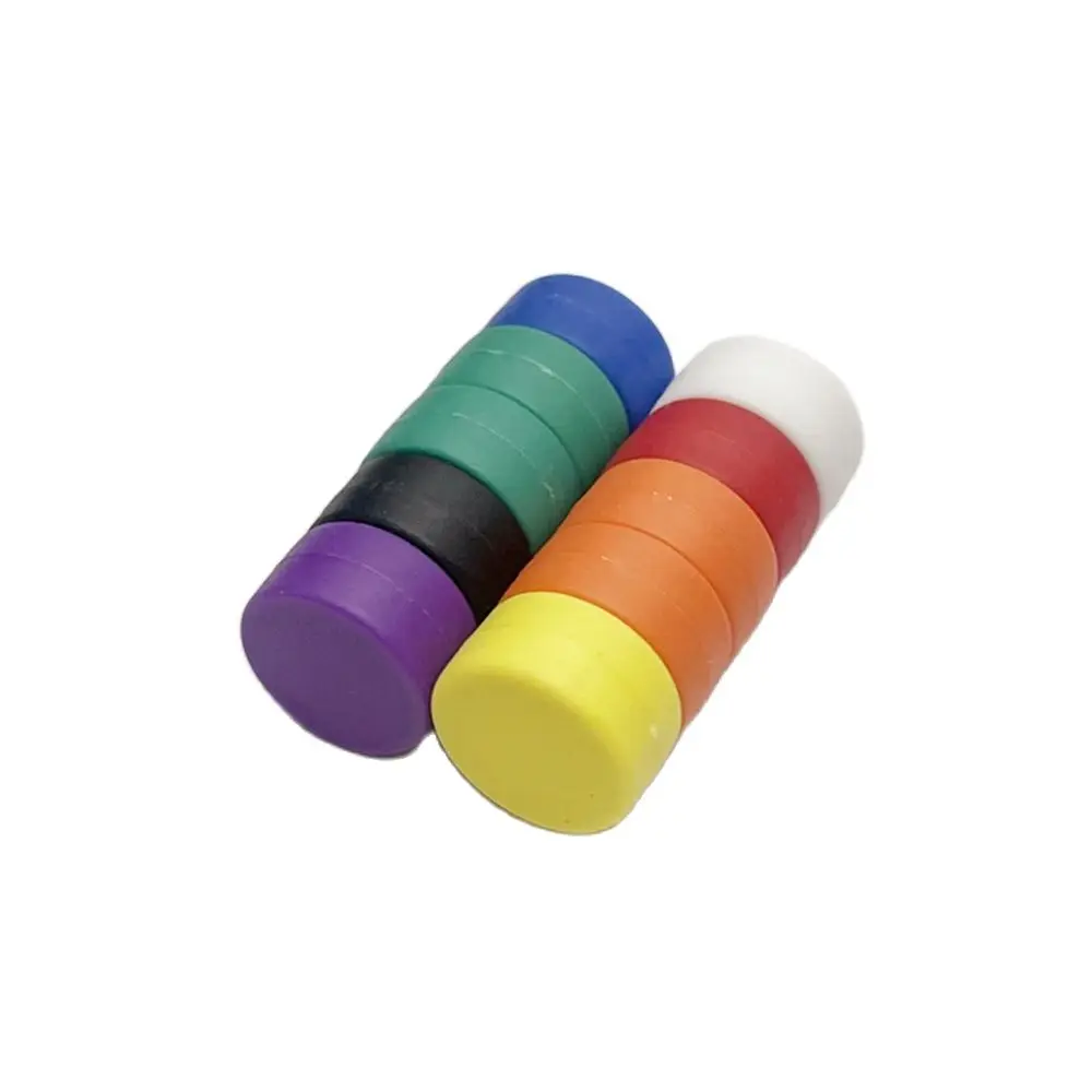 10PCS Button Magnets Water-proof Magnetic Enclosed Plastic-coated Whiteboard Magnetics Dia12.7*6.3mm Circle Fridge Magnet Office