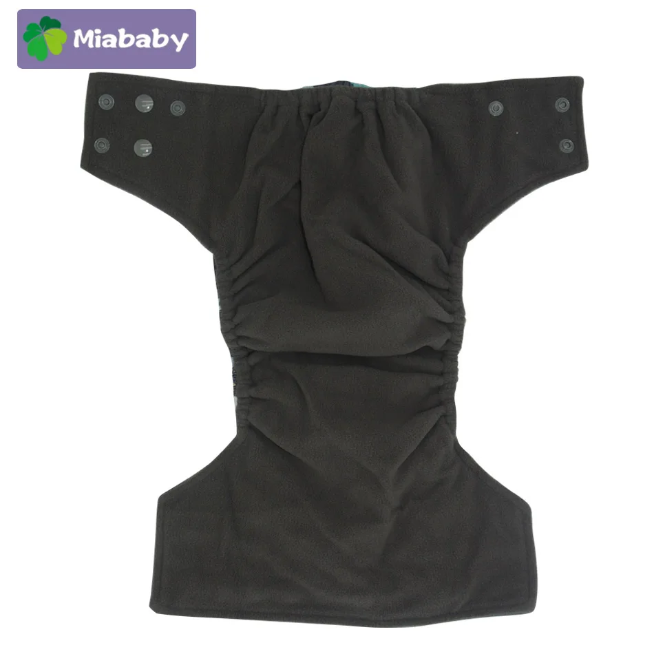 Miababy Charcoal Bamboo Waterproof Pocket Diaper Washable Breathable Reusable Nappy,S M&L Adjustable, fit 5-15kg Baby