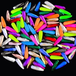 Neon 21colors 3x10 Sparking Nail Art Rhinestone 20pc/Lot Crystal Flat Shape Water Drop Colorful Stone For 3D Nail Art Decoration