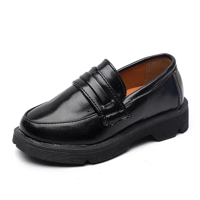 England Style Children Boys Shoes 2019 Autumn Fashion Vintage PU Leather Gentleman Shoes Kids Thick Sole School Loafer Shoes