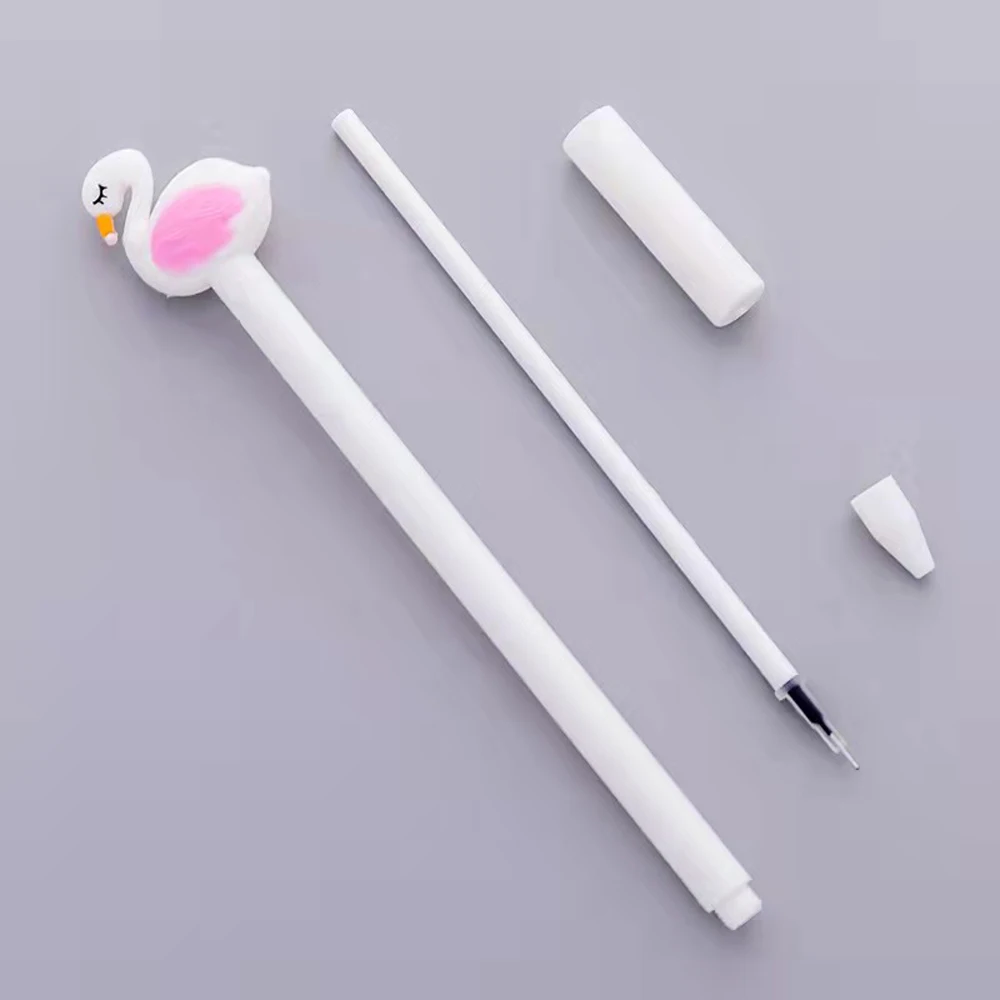 80Pcs Creative Cartoon Flamingo Gel Pen Signature Pen Escolar Papelaria School Office Supply 0.5mm Student Ink Pen Gift Pens