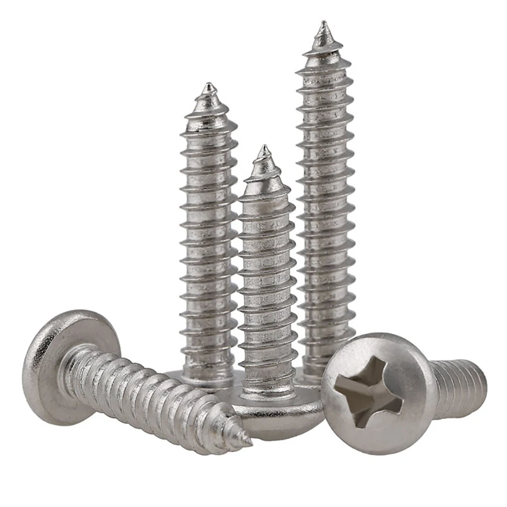 Yiqianyuan GB845 M2 M2.2 M2.6 SUS316 Cross Recessed Phillips Pan Head Tapping Screws Wood Screws Furniture Self-tapping Screw