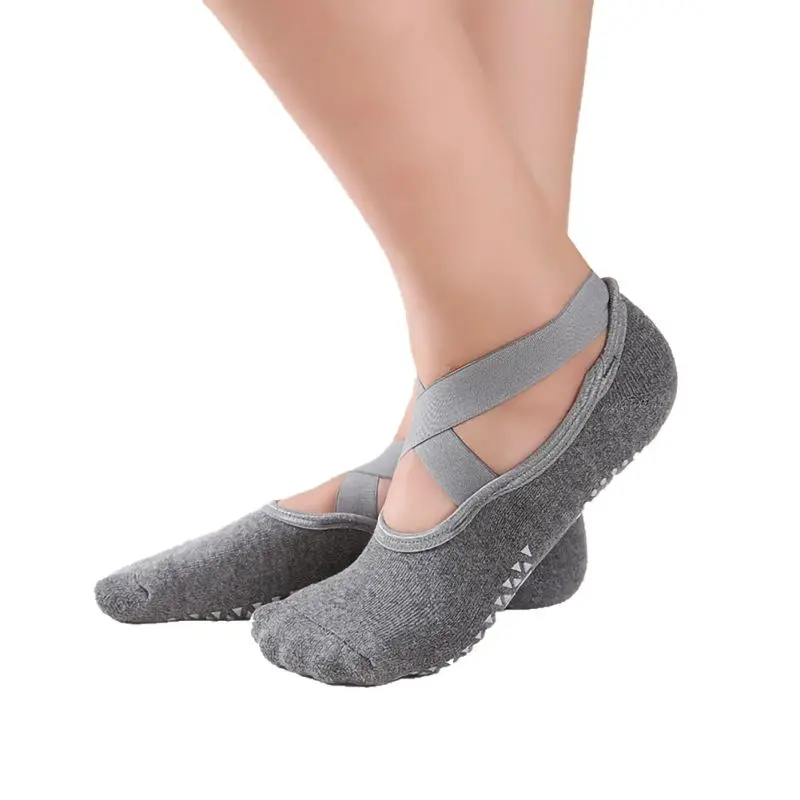 Calcetines antideslizantes de Yoga y Pilates para mujer, medias transpirables de algodón para Ballet, buen agarre
