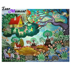 Ever Moment Diamond Painting Handmade Full Square Drill House Tree Landscape 5D DIY Hobby Art Diamond Embroidery ASF1854