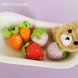 Cute Cartoon Knitted Accessories DIY Accessory Hand Crochet Baby Infant Toys Cloth Hat Decorations Carrot Strawberry Bear