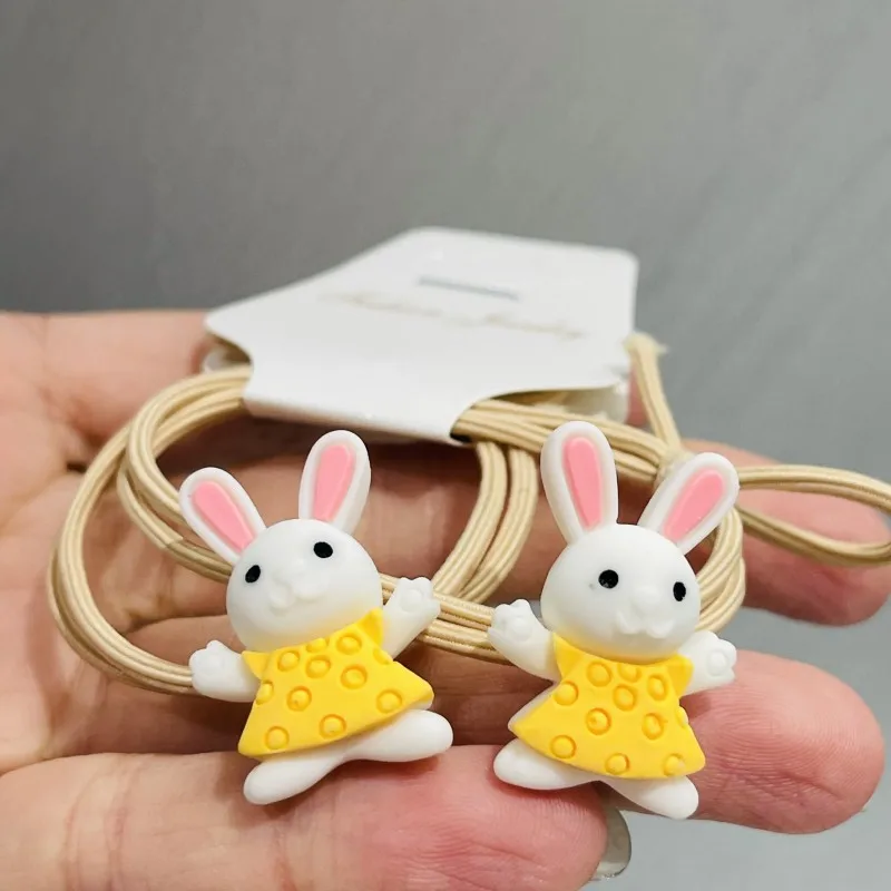 2Pcs Cute Animals Dog Fox Rabbit Headwear Kids Cartoon Elastic Hair Bands Baby Headdress Children Ropes Girls Accessories