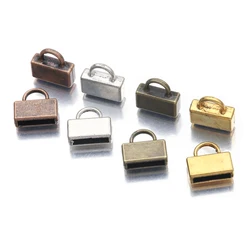 20pcs Bead End Tip Tassel Caps Fut 10*2mm Flat Leather Cord Cap Connector For Diy Bracelet Jewelry Making Accessories Findings