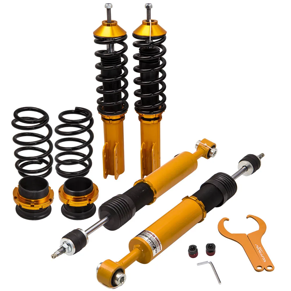 Rear + Front Adj Height Coilovers Spring Shocks Strut Kit for Toyota Yaris 2013-2017