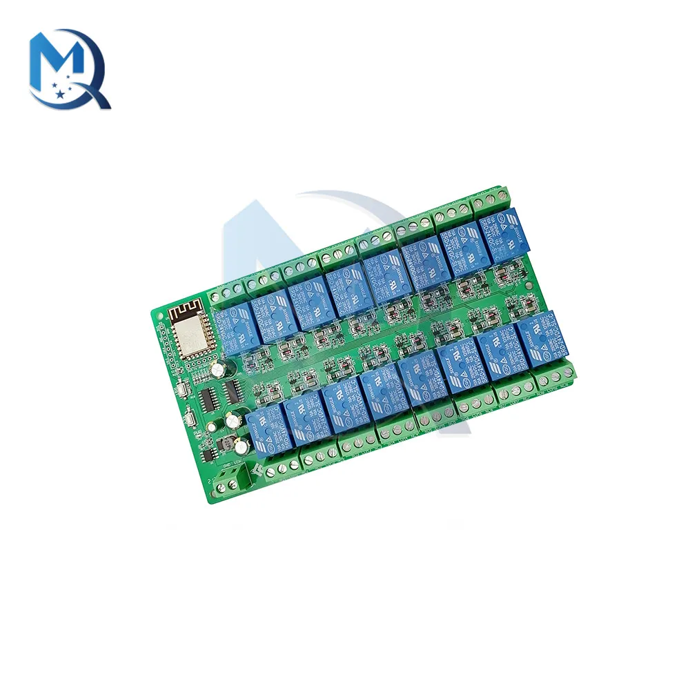 DC 5V 12V 24V ESP8266 WIFI 16 Channel Relay Module ESP-12F Development Board Large Capacity 4MByte Flash Relay Module