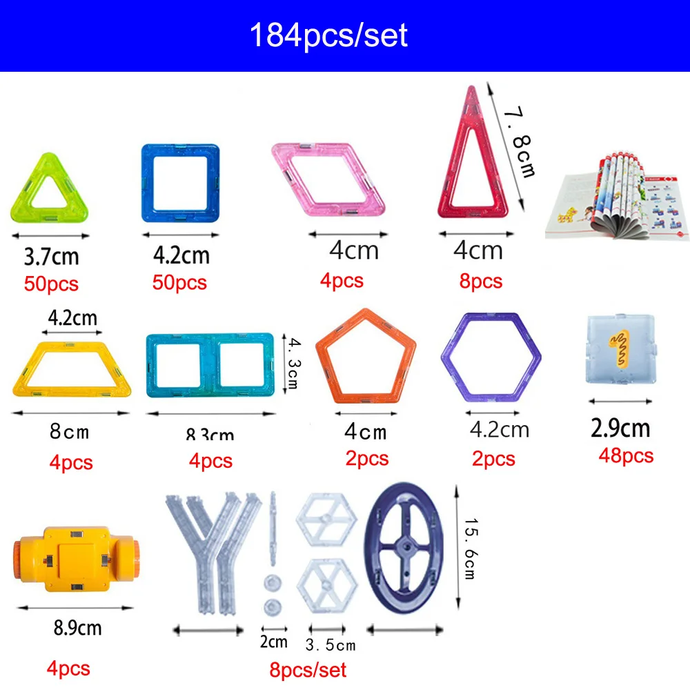 184 sztuk Mini magnetyczne klocki Model klocki plastikowe układanki magnetyczne cegły edukacyjne zabawki dla dzieci