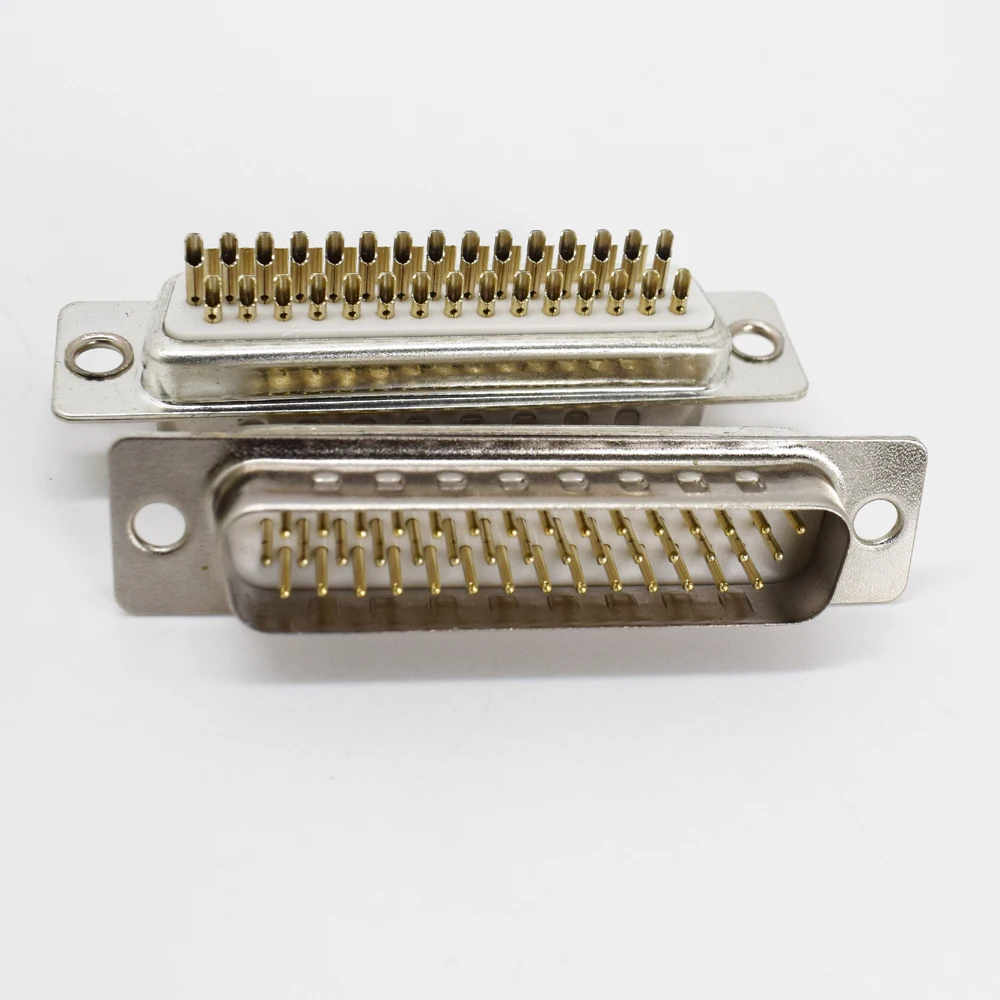 1pc Gold Pin 44pin 3 Row D-Sub Male Socket Solder Chassis Connector RS232