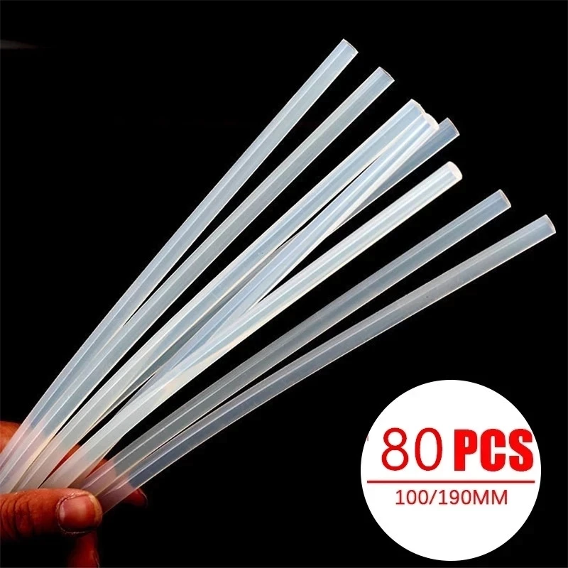 

80Pcs Hot Melt Glue Gun 7mm x 100mm/190mm Clear Hot Melt Glue Sticks For Glue Gun Car Dent Paintless Hand Tools DIY Tool