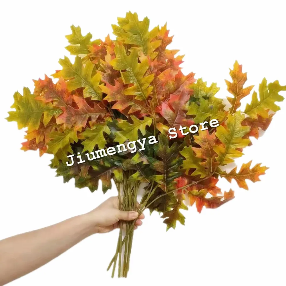 12pcs Artificial Oak Tree Branch Faux Greenery Plant Eiche Tree Stems for Green Wall Decoration