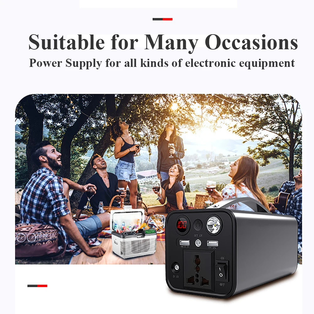 220V 68000mAh Generator Battery Charger 180W Portable Power Station Outdoor Emergency Power Supply Camping Power Bank Inverter