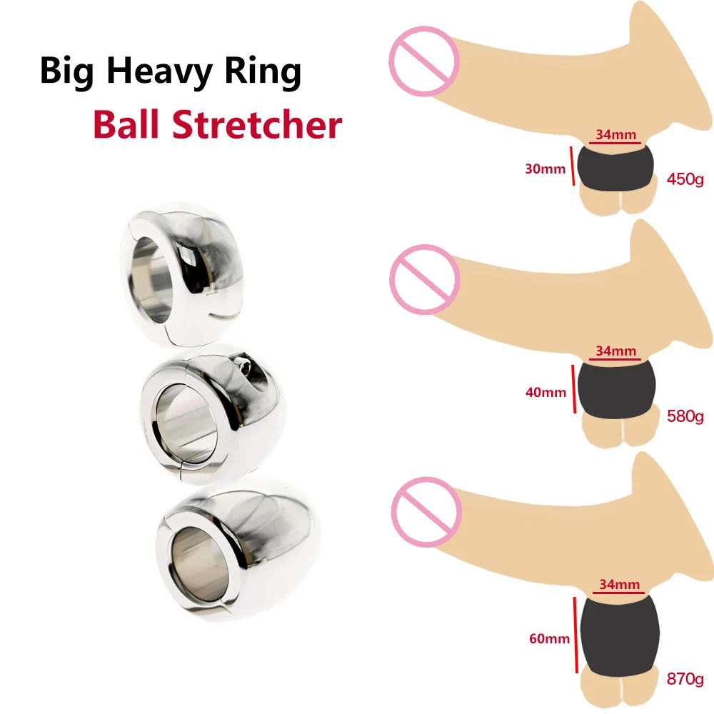 BOLA DE OVAL STRETCHERS Aço inoxidável l Escroto Pendant Ball Macas Testis Peso pênis Restraint Lock Ring 3 Tamanho