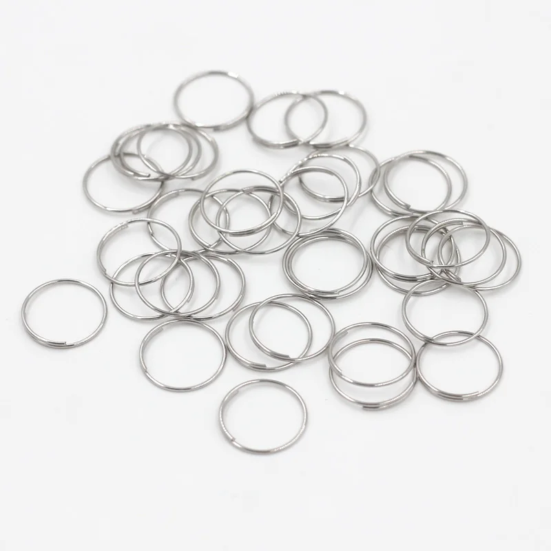 200 Pieces/Pack 14mm Circle Buckle DIY Handmade Accessories Hanging Ring Silver Color