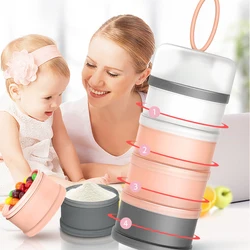 4 layers Baby Food Box Mix Container Infant Food Storage Essential Cereal Milk Powder Box Reusable Snack Formula Dispenser