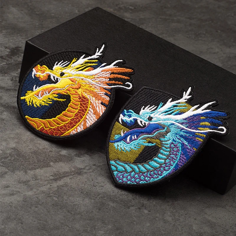 Dragon Chinese Style High-End Patch Embroidery Badges Precision Processing Clothing Decoration Iron On Stickers Patches