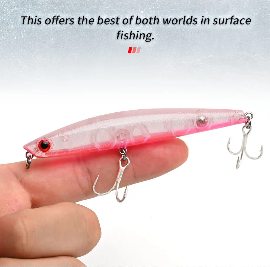 BLUX SURFER 95 Topwater Popper Bleistift 95 mm Oberflächenwalker Angelköder Walk The Dog Künstlicher Salzwasserbarsch Hartköder Tackle – Detail 4