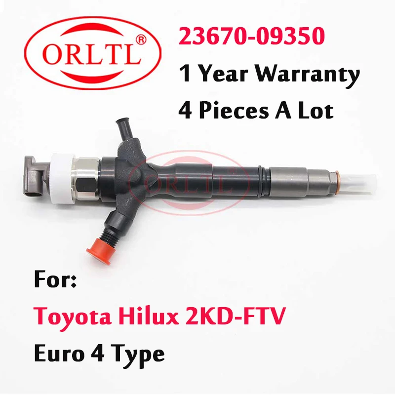 4PCS New Nozzle 23670-09350 Common Rail Injector 2367009350 Diesel Mouthpiece 23670 09350 For Toyota Hilux 2KD-FTV,Euro 4,D4D