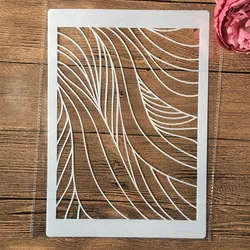 A4 29cm Soft Thin Wavy DIY Layering Stencils Wall Painting Scrapbook Coloring Embossing Album Decorative Template