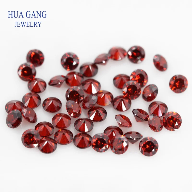 Deep Garnet 4~16mm Cubic Zirconia Round Shape Loose 5A CZ Stone Brilliant Cut Synthetic Gems For Jewelry Making