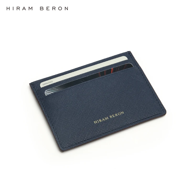 Hiram Beron Personalizes Gift for Men Saffiano Leather from Italy Pocket Wallet Luxury Brand Mini Case Dropship
