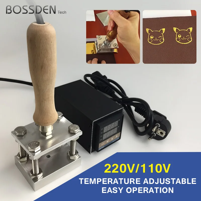 BOSSDEN  Hand-Held Leather hot foil Stamping Machine Copper mould stamp Wooden Paper LOGO Labeling Soldering Hot Pressing Brandi