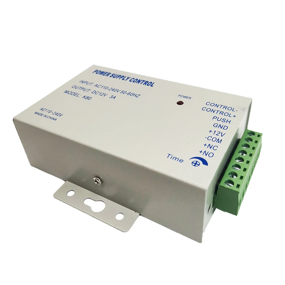 Adaptador de corriente de conmutación, cerradura de puerta, Control de acceso, fuente de alimentación K80, CA 110-240V cc 12V 3a