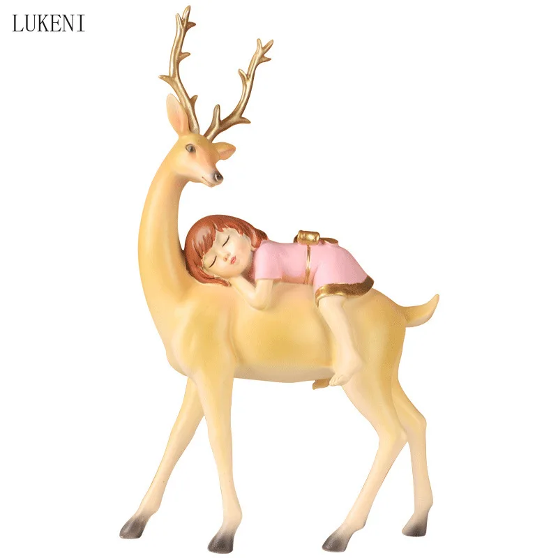 

Craft Fairy Tale Series Little Girl Riding Horse Resin Decoration Creative Children Crafts Home Decoration