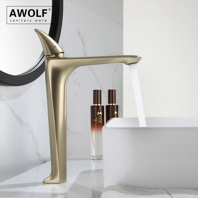 

Solid Brass Bathroom Basin Faucet Chrome High Design Matt Black Deck Mounted Brushed Gold Hot And Cold Sink Mixer Tap ML8117