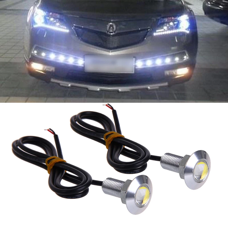 1 Pair Ultra Thin 23mm 12V Car LED DRL Daytime Running Light Eagle Eye Lamp Signal Lamp