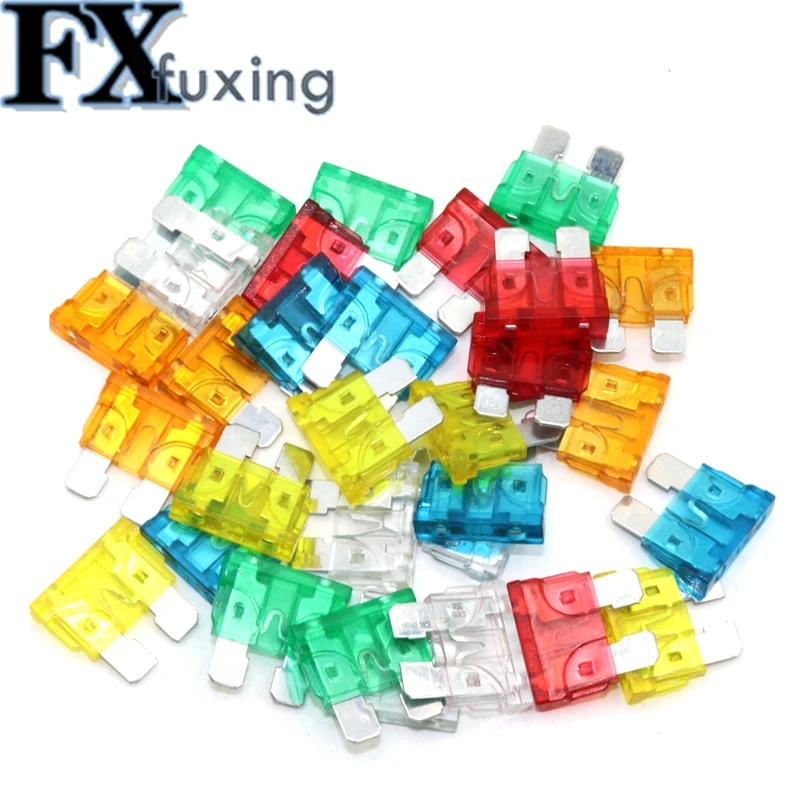 50pcs Fuses Mini Small Medium M2 Micro Car Fuse 1A 2A 3A 5A 7.5A 10A 15A 20A 25A 30A 35A 40A 45A 50A Amp Clip Fuse Car Truck Hot